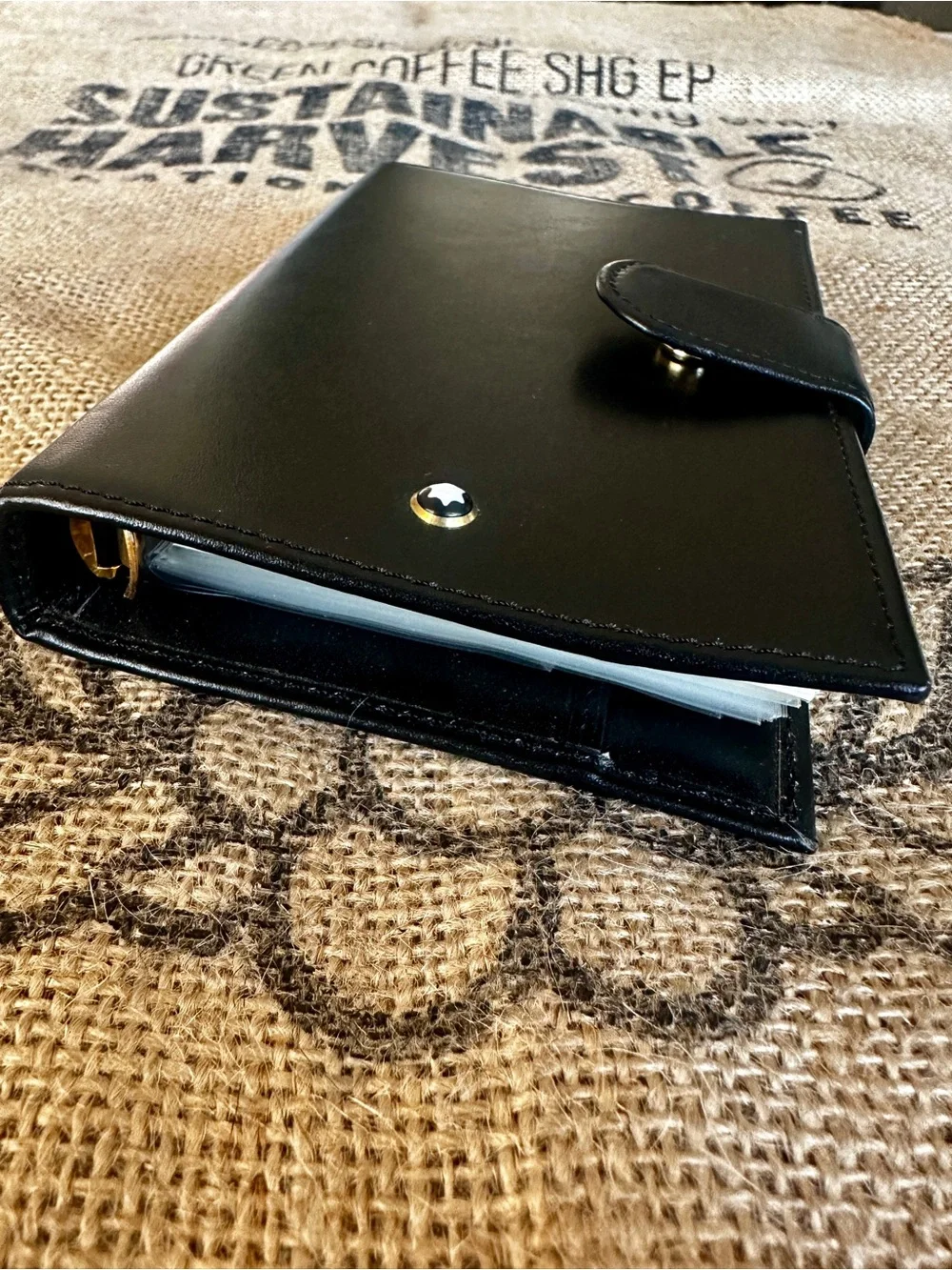 MONTBLANC  Black Leather Agenda Cover with Snap Tab